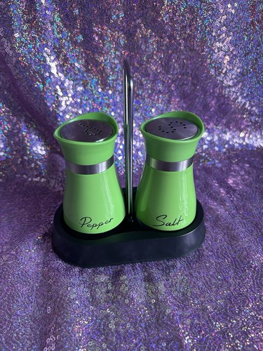 Green salt pepper shaker - salt, &