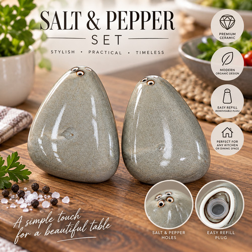 Ceramic salt pepper shakers - ceramic,