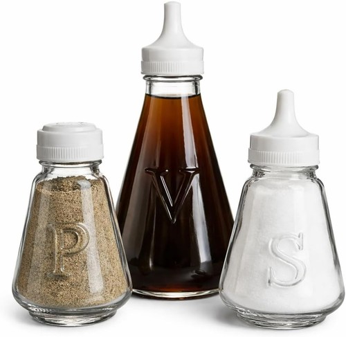 Salt pepper vinegar set with - salt,