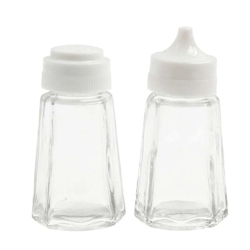 Clear glass salt and pepper - glass,