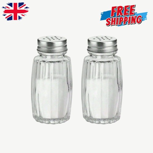 Salt pepper glass shakers - salt,