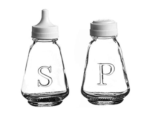 Clear glass salt pepper - clear,