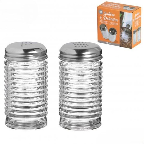 Glass salt pepper - salt, set