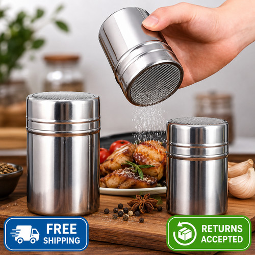 Stainless steel spice shaker - steel,